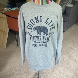 Gray Young Life Frontier Ranch Crew Neck
